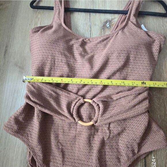Old Navy Brown Belted One-Piece Swimsuit - Picture 5 of 9